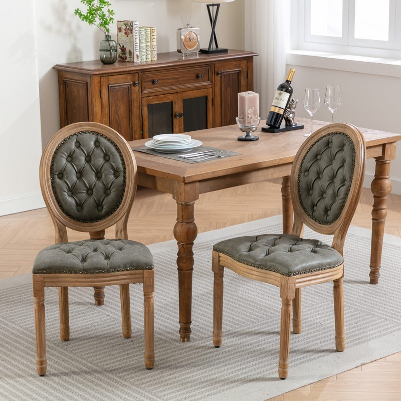 French Style Upholstered Dining Chairs Set of 2 main lifestyle product image