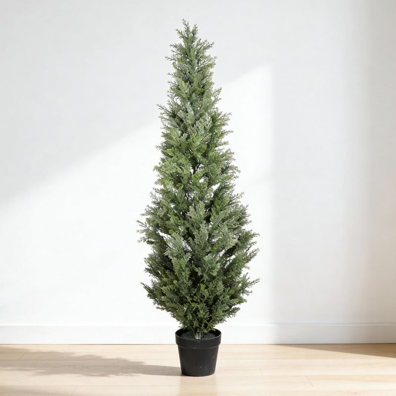 5FT Artificial Cypress Tree styled for porch and entryway decor