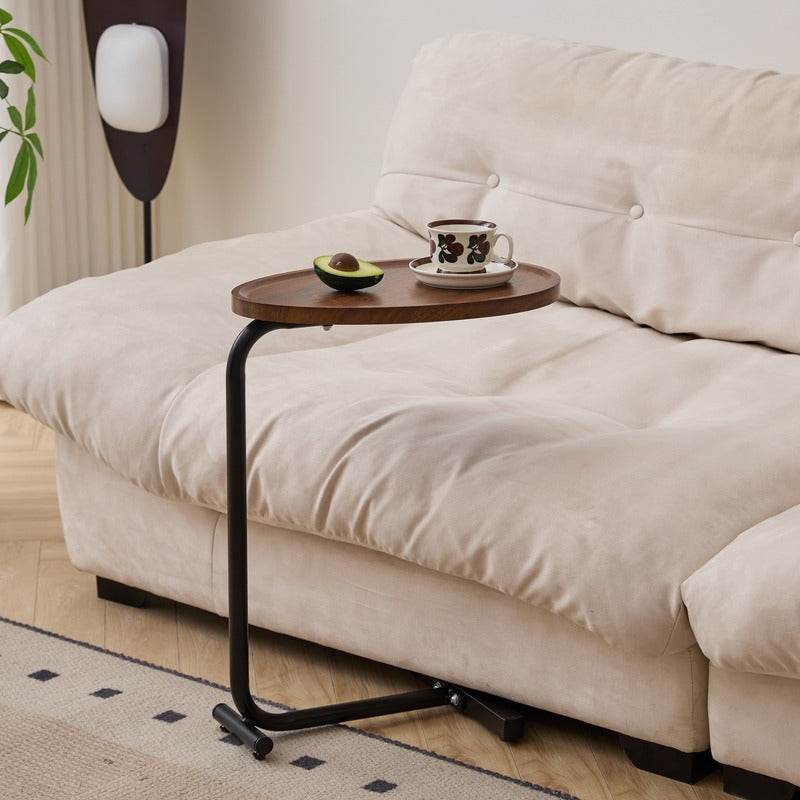 Brown C-shaped side table product image 2