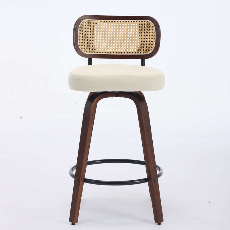 Rattan Counter Height Bar Stools Set of 3 product detail image 2