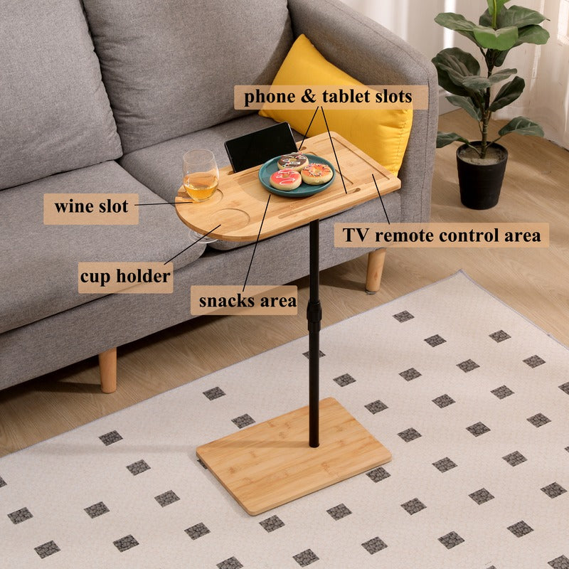 Adjustable bamboo sofa tray table product image 3