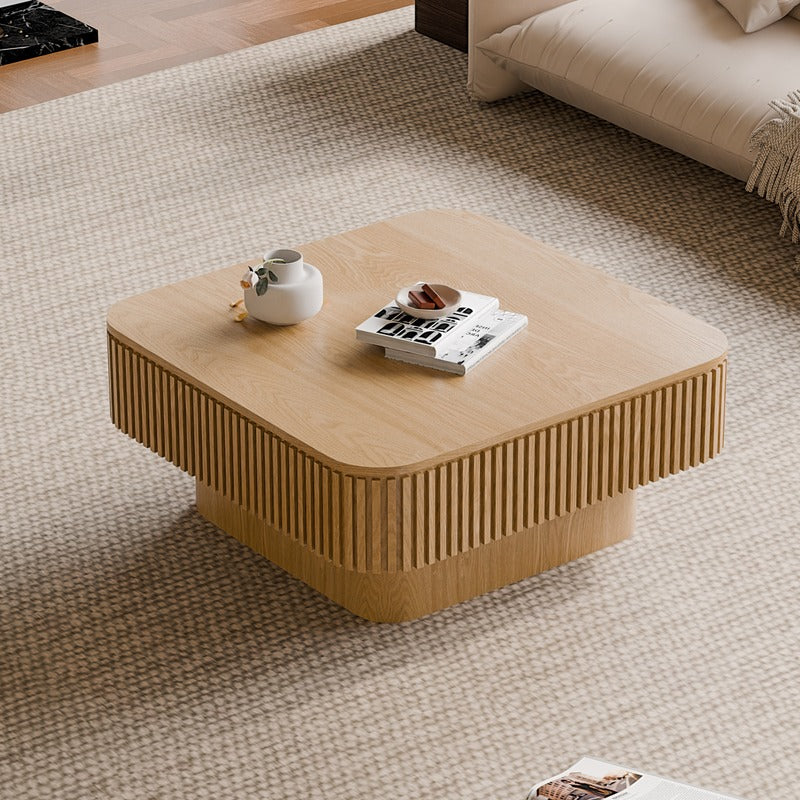 31.5'' Square Coffee Table with Storage Solid Wood Veneered Modern Coffee Table Accent Tea Tabl product detail image 4