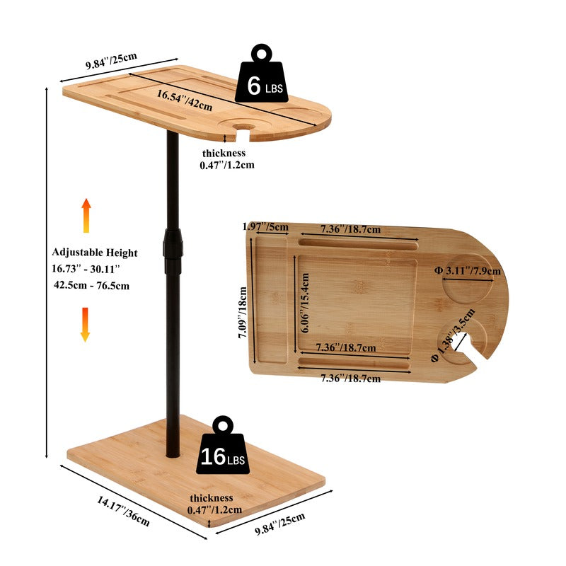 Adjustable bamboo sofa tray table product image 4