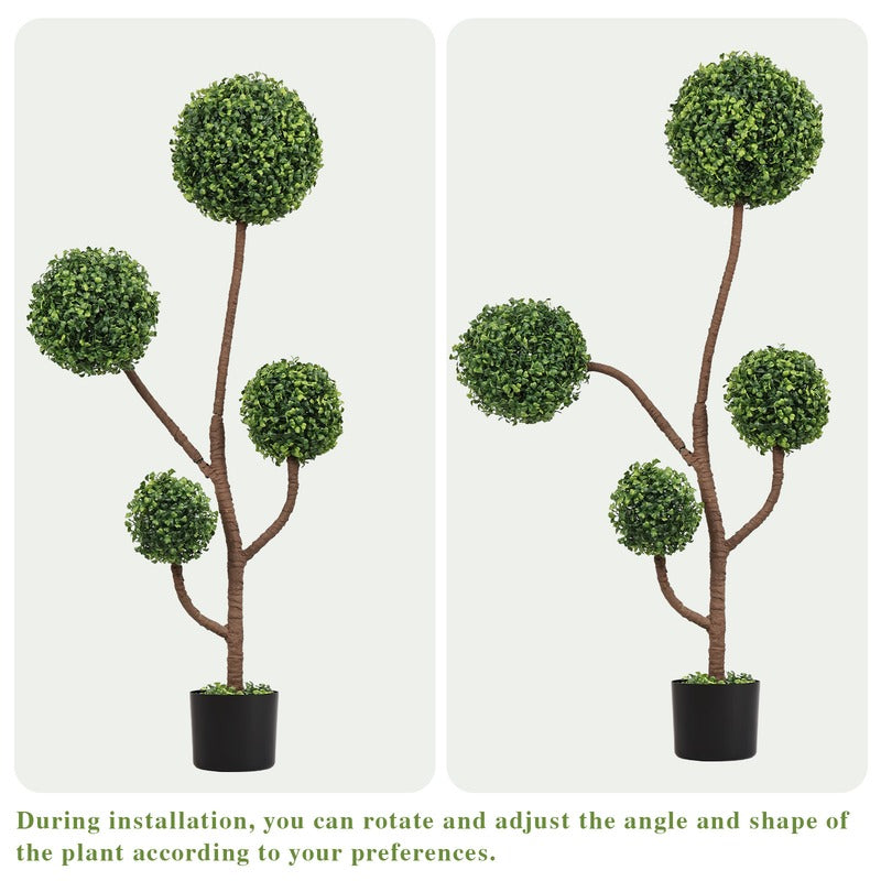 4FT Artificial Boxwood Topiary Tree indoor outdoor decor image