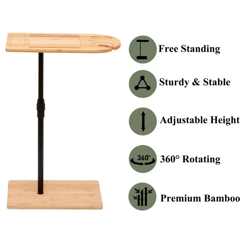 Adjustable bamboo sofa tray table product image 5