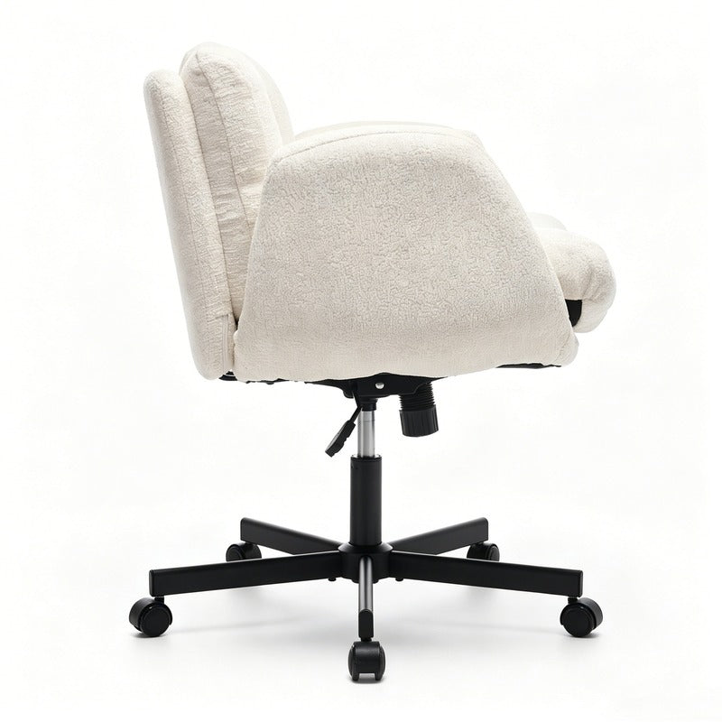 Beige Chenille Swivel Office Chair product detail image 5
