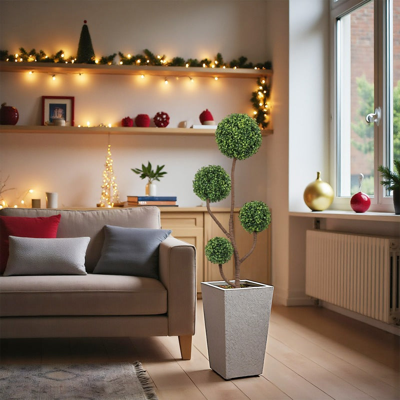 4FT Artificial Boxwood Topiary Tree product dimensions and scale