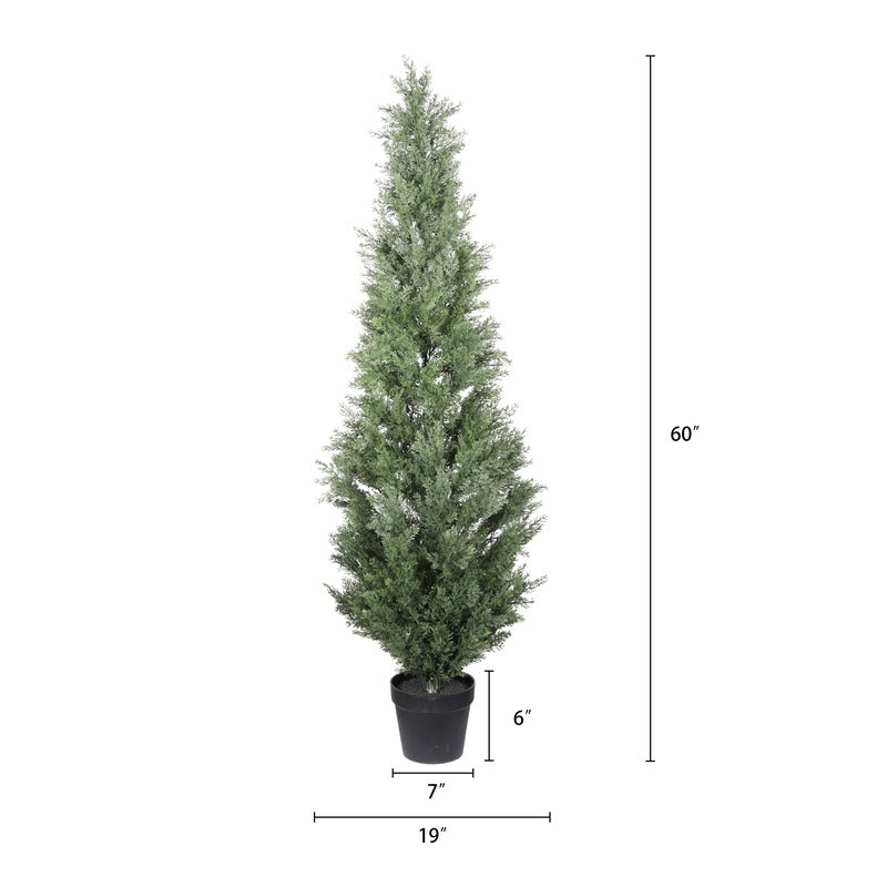 5FT Artificial Cypress Tree product dimensions and scale