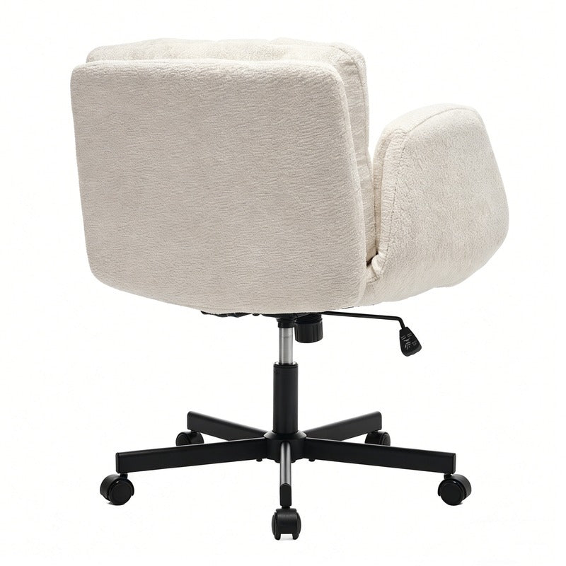 Beige Chenille Swivel Office Chair product detail image 6