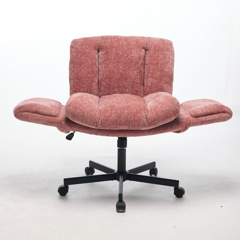 Blush Pink Chenille Swivel Office Chair product detail image 6
