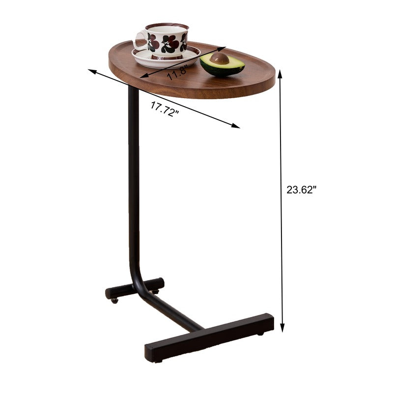 Brown C-shaped side table product image 6