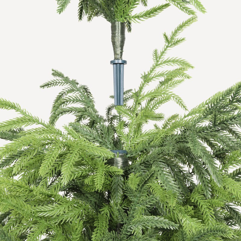 4FT Artificial Real Touch Pine Tree black pot and foliage detail