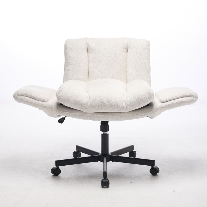 Beige Chenille Swivel Office Chair product detail image 7