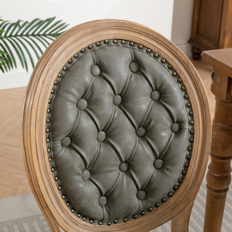 French Style Upholstered Dining Chairs Set of 2 product detail image 7