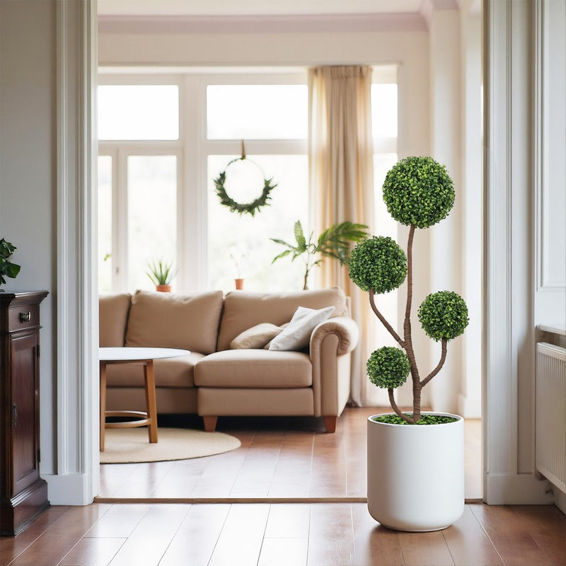 4FT Artificial Boxwood Topiary Tree home decor styling image