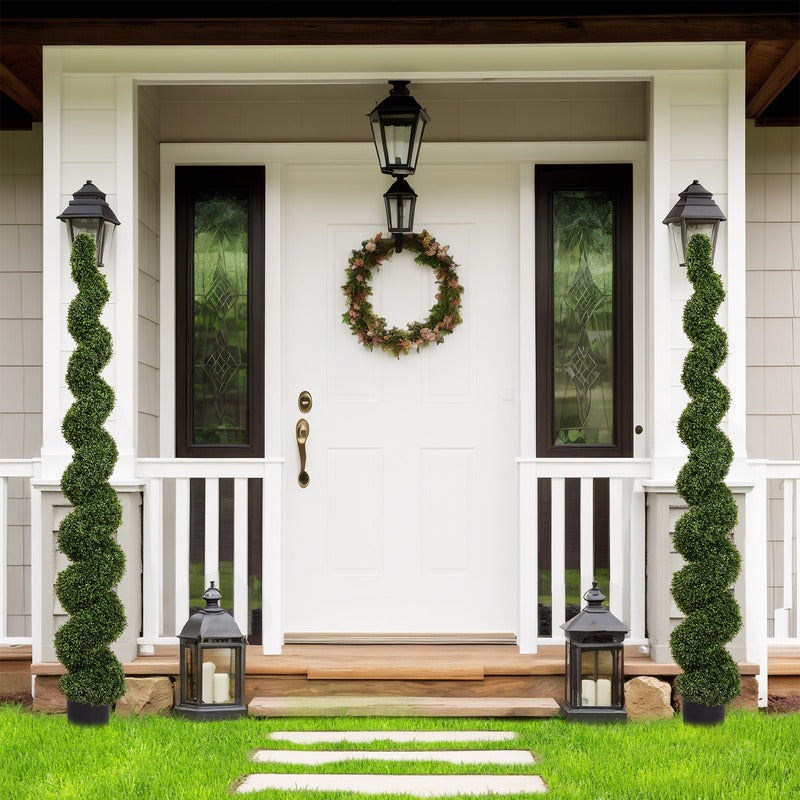7FT Artificial Spiral Boxwood Topiary Tree home decor styling image