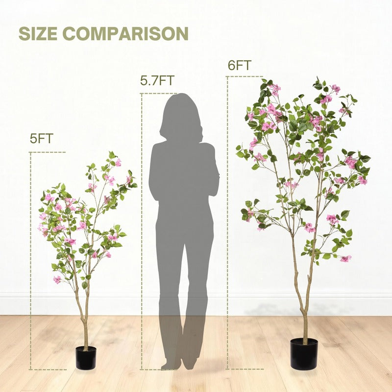 6FT Artificial Bougainvillea Tree faux plant close-up