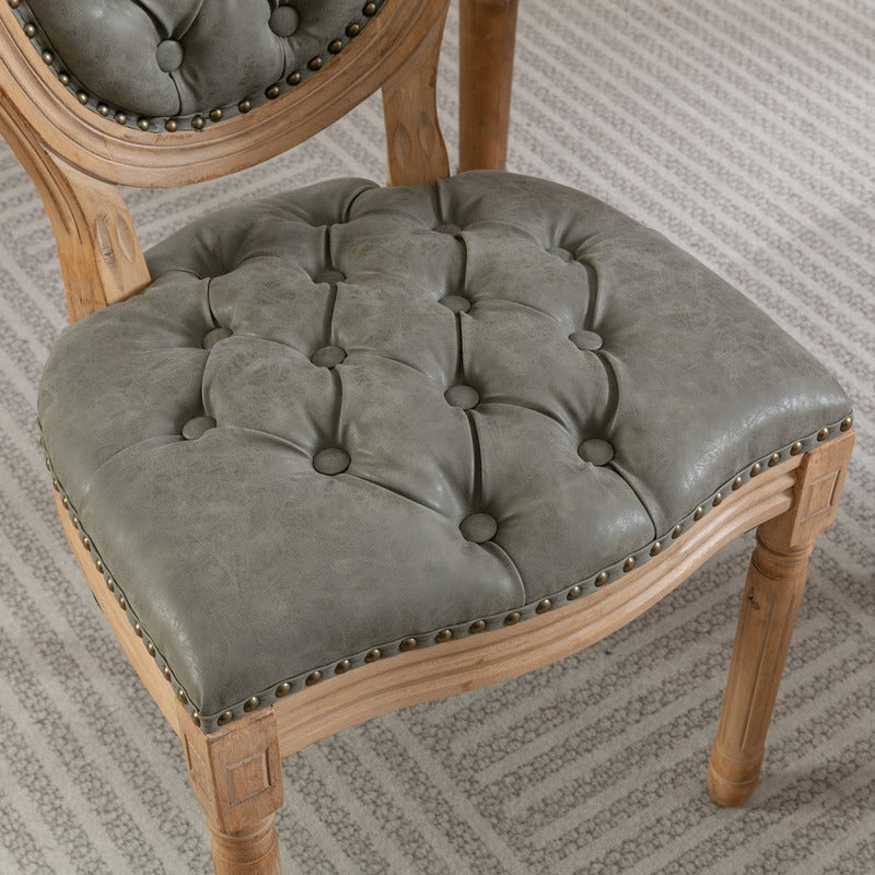 French Style Upholstered Dining Chairs Set of 2 product detail image 9