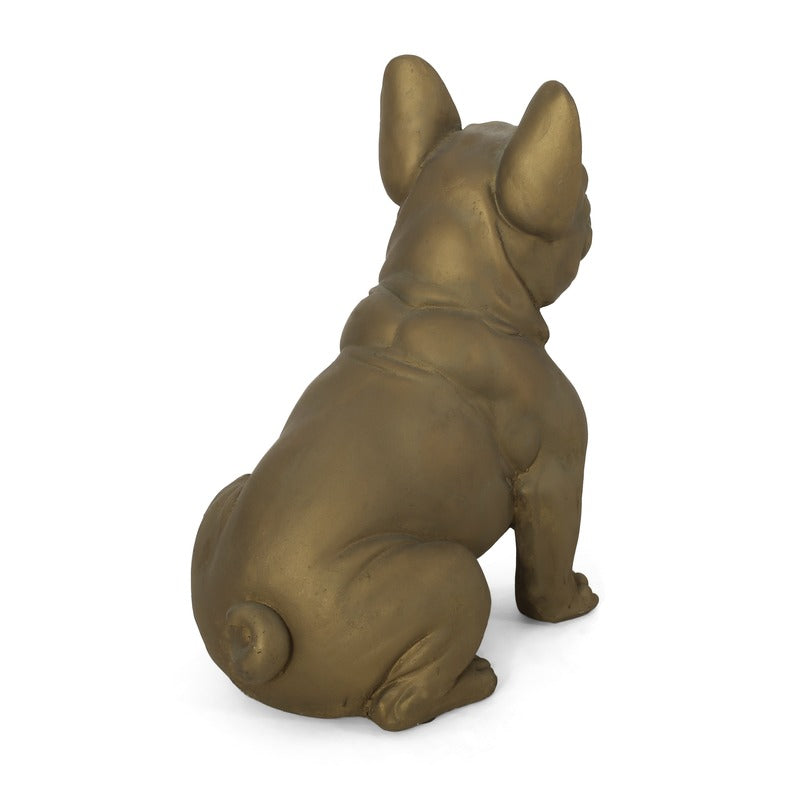 Rustic gold French bulldog garden statue product image 10
