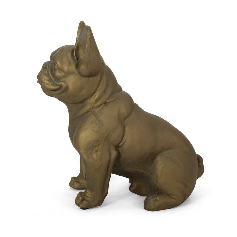 Rustic gold French bulldog garden statue product image 11