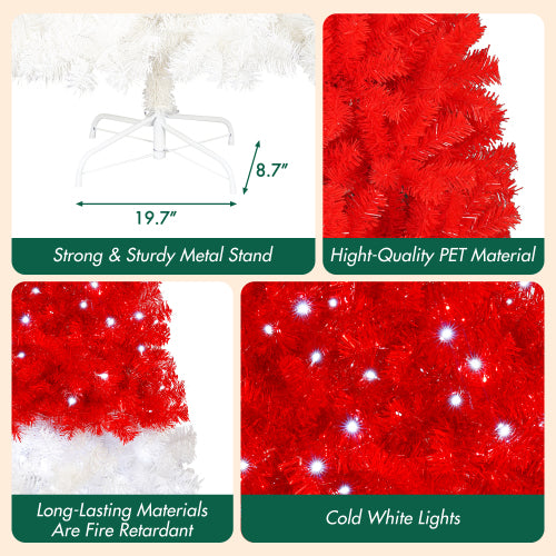Whimsical Santa Hat Artificial Christmas Tree with LED Lights - product image 4