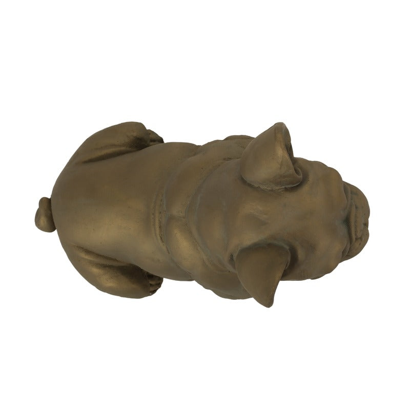 Rustic gold French bulldog garden statue product image 12