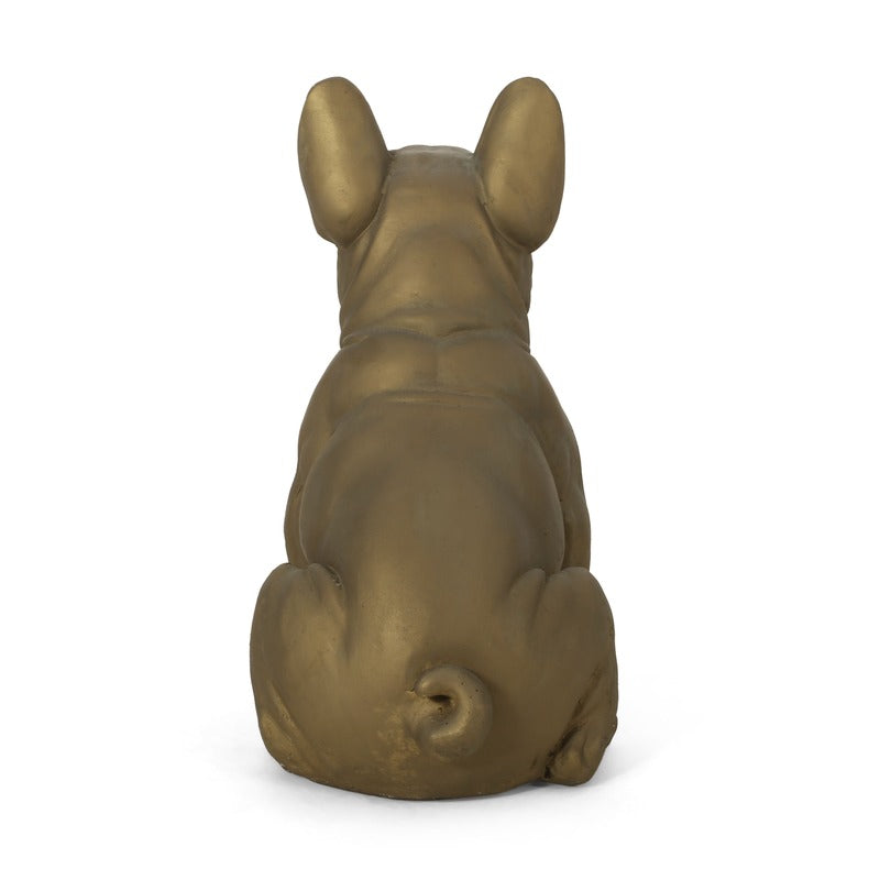 Rustic gold French bulldog garden statue product image 13