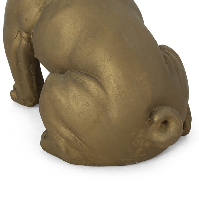 Rustic gold French bulldog garden statue product image 14
