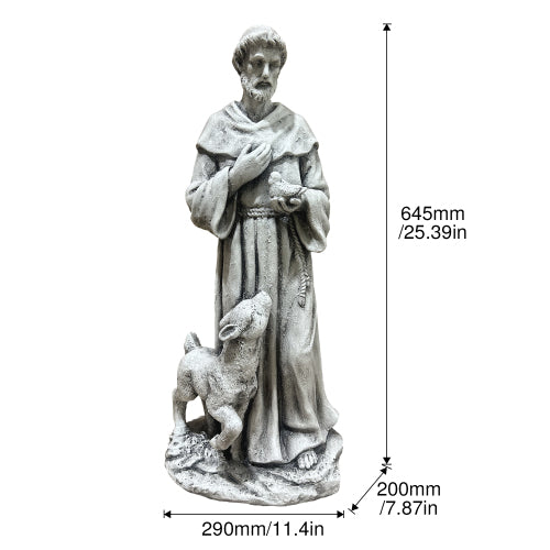 Weatherproof Saint with Lamb Garden Statue - product image 3