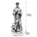 Weatherproof Saint with Lamb Garden Statue - product image 3