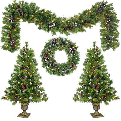 Pre-Lit 4-Piece Christmas Entryway Decorating Set - product image 4