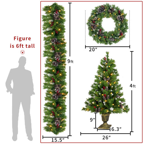 Pre-Lit 4-Piece Christmas Entryway Decorating Set - product image 5