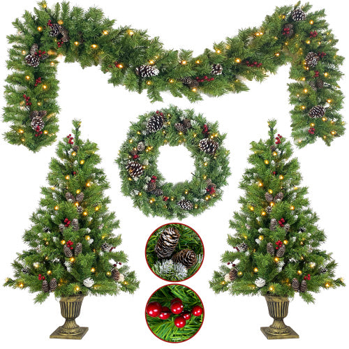Pre-Lit 4-Piece Christmas Entryway Decorating Set - product image 3
