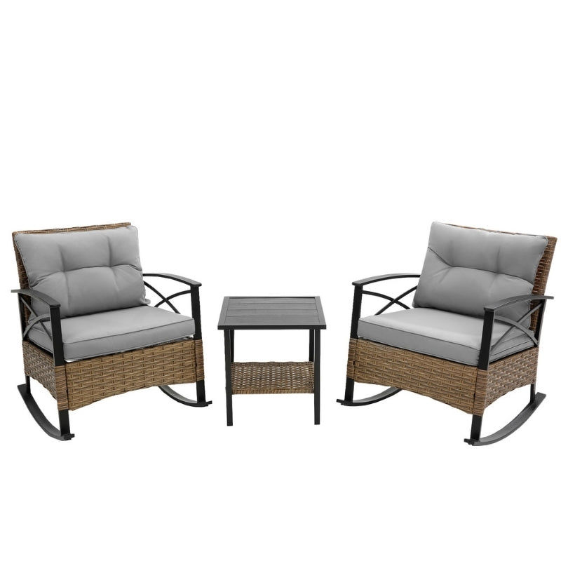 Modernein 3-Piece Rocking Rattan Set
