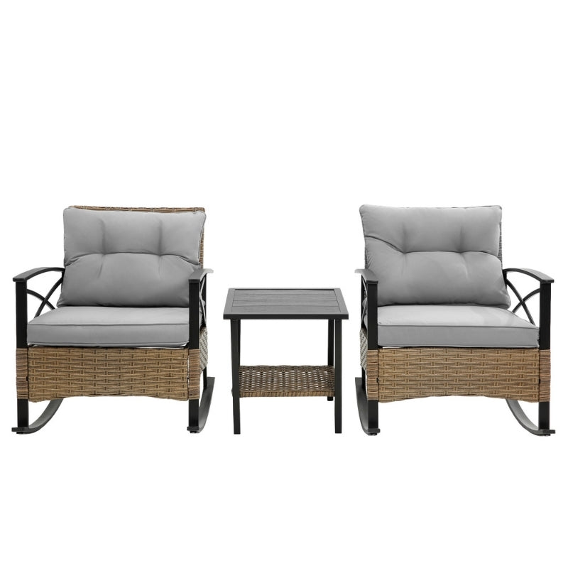 Modernein 3-Piece Rocking Rattan Set