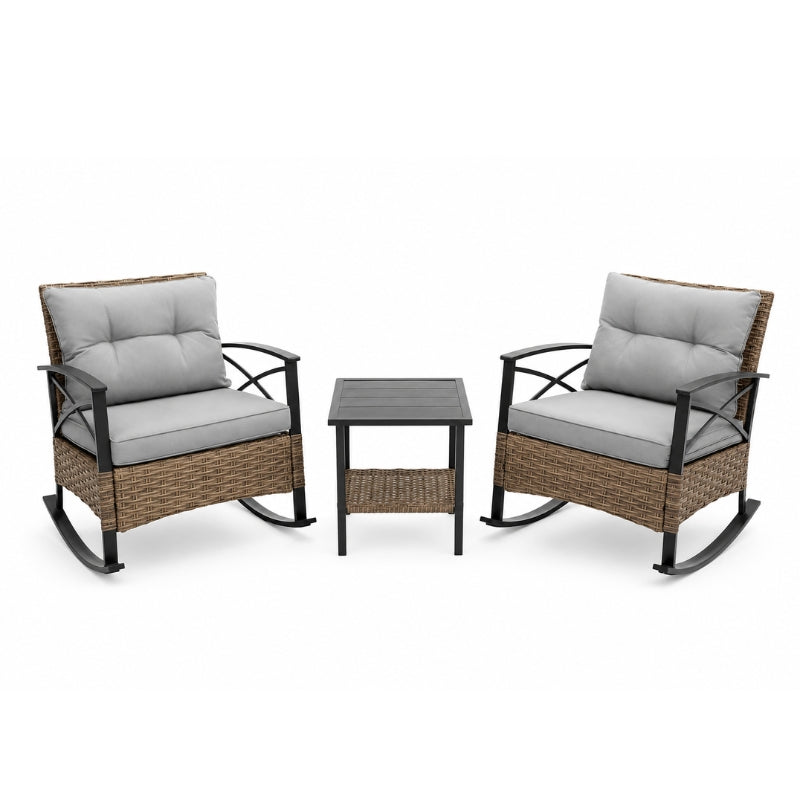 Modernein 3-Piece Rocking Rattan Set
