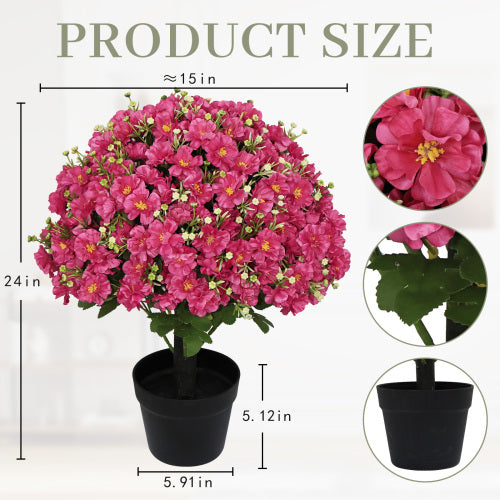 24-Inch Faux Snow Lotus Artificial Flower Plants - Set of 2 - product image 3