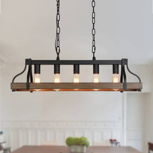 4-Light Retro Wood