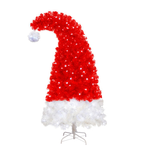 Whimsical Santa Hat Artificial Christmas Tree with LED Lights - product image 8