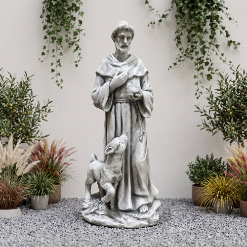 Weatherproof Saint with Lamb Garden Statue - product image 1