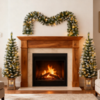 Pre-Lit Christmas Entryway Set with 2 Trees and Wreath - product image 1
