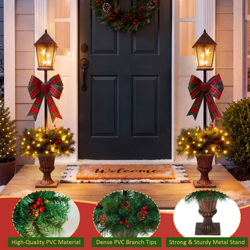 Pre-Lit Christmas Lamp Post Urn Decorations - Set of 2 - product image 5