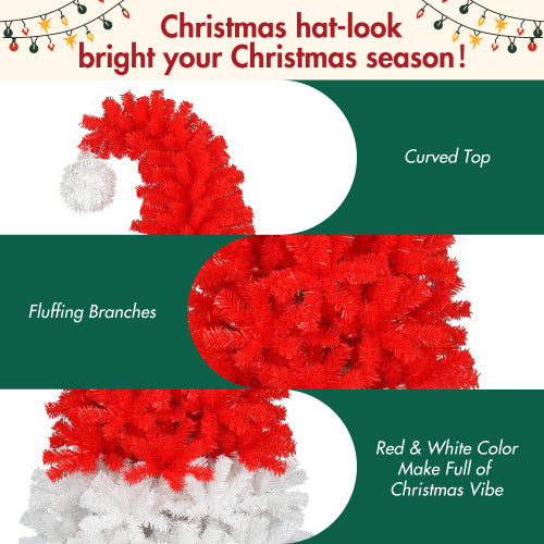 Whimsical Santa Hat Artificial Christmas Tree with LED Lights - product image 5