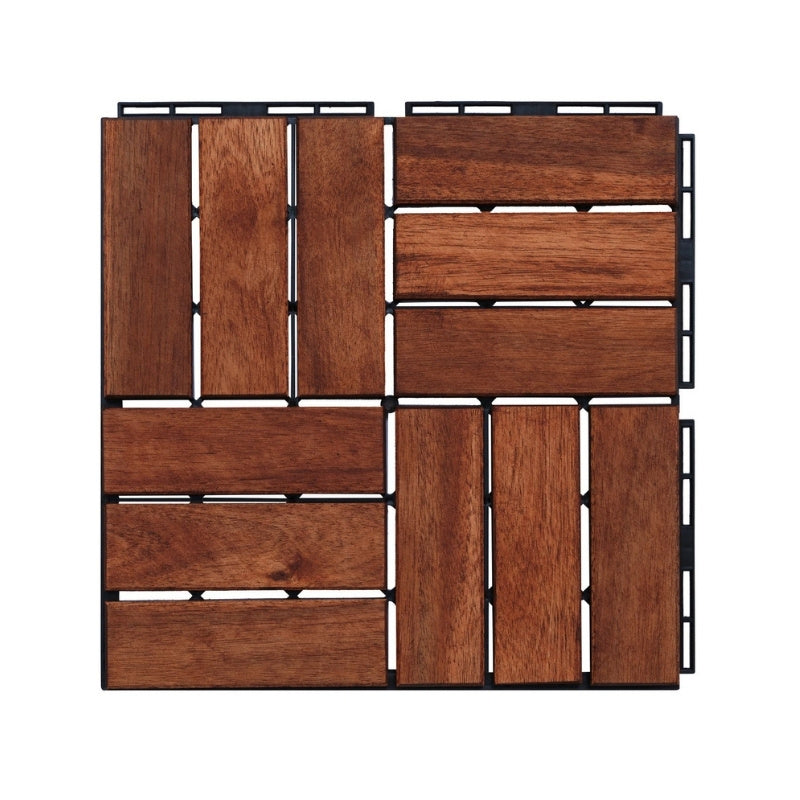 Premium Interlocking Acacia Hardwood Deck Tiles (12" x 12" x 0.8")