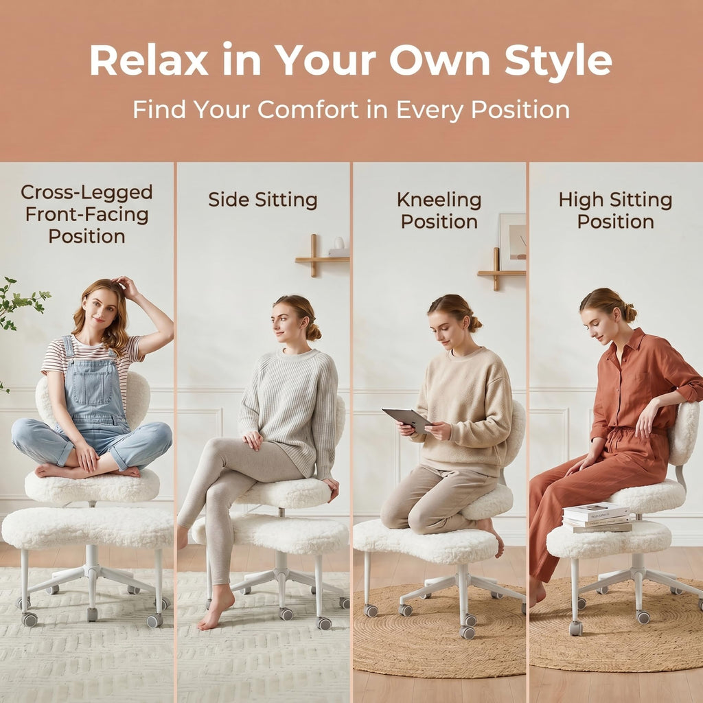 Modernein Ergonomic Cross Legged Swivel Chair