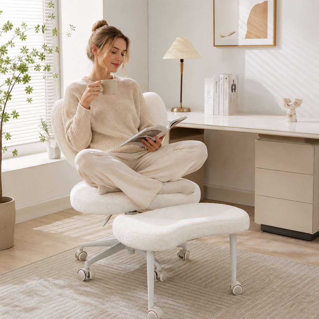 Modernein Ergonomic Cross Legged Swivel Chair