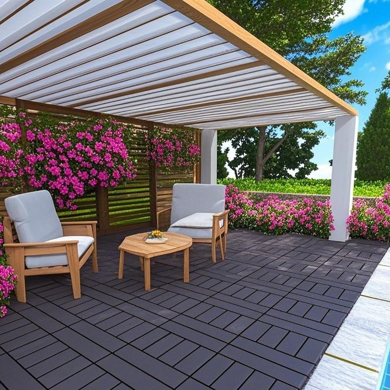 44 Pcs Premium Interlocking Deck Tiles (11.8" x 11.8" x 0.8") - Black