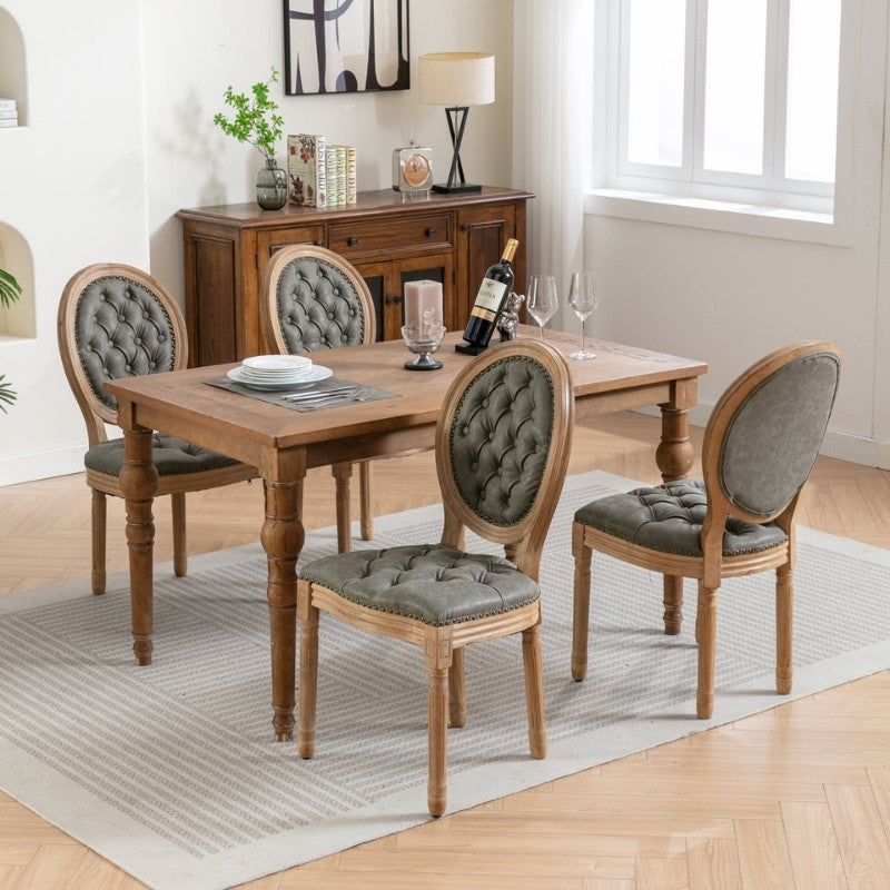 French Style Upholstered Dining Chairs Set of 2