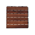Modernein Interlocking Acacia Hardwood Striped Pattern Deck Tiles - 12" x 12"