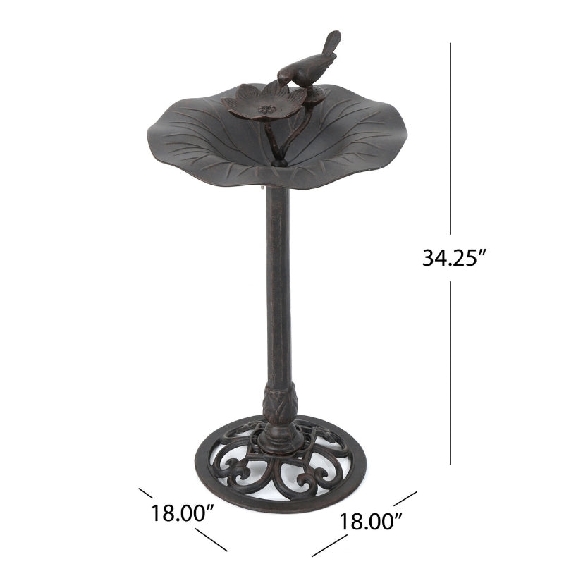 Meadow Song Garden Bird Bath - 34.25”H